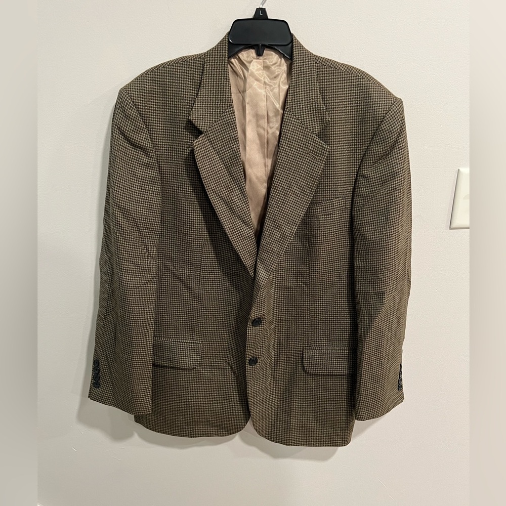 Oscar De La Renta Menswear Check 100% Wool Blazer